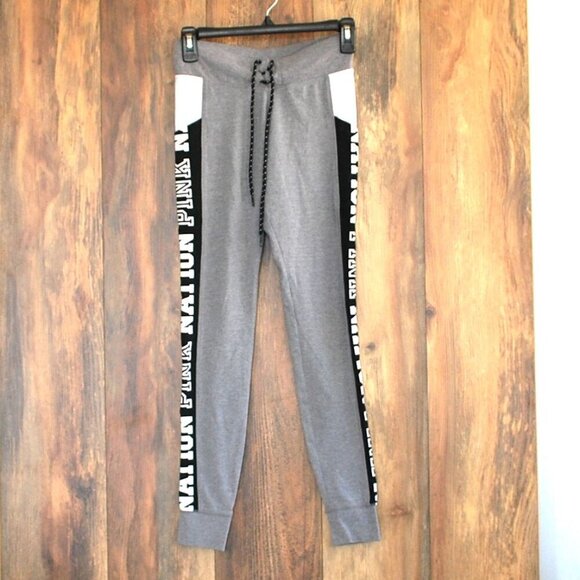 PINK Victoria's Secret Sweatpant Leggings Gray Black XS - Picture 2 of 4